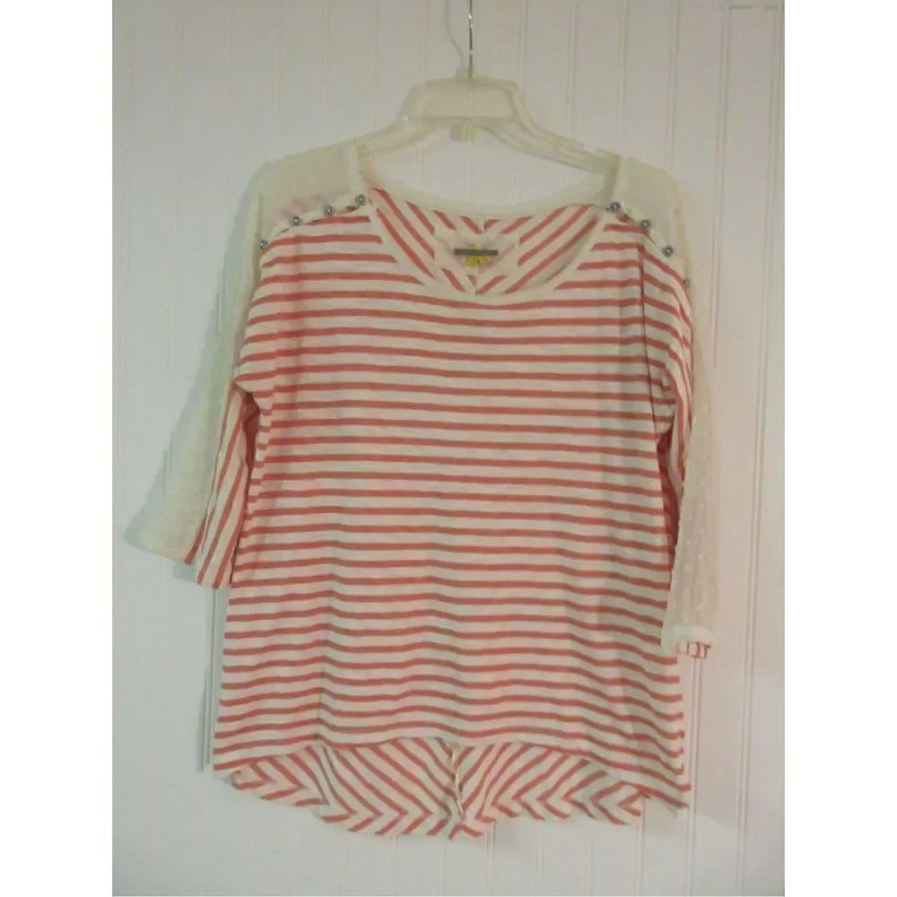 Anthropologie top by Little Yellow Button striped sz Med